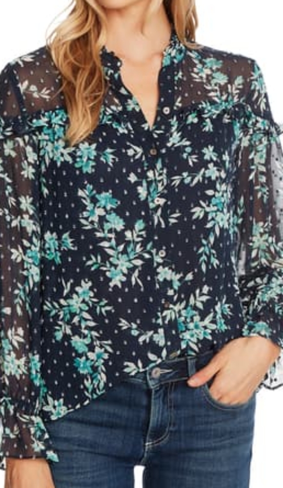 Breezy Floral Print Blouse